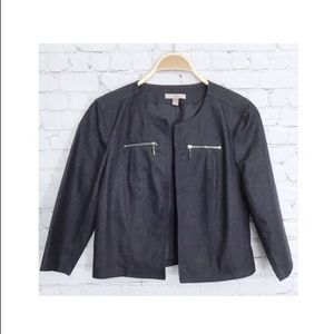 ROZ & ALI | MOTO DARK DENIM BLAZER / JEAN JACKET